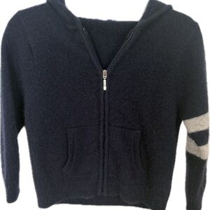 Baby CZ Navy Blue 100% cashmere zip up Sweater
